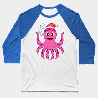 Octopus Christmas Christmas hat Baseball T-Shirt